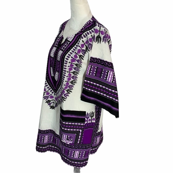 COTTON💜ETHNIC Tunic Women's Boho Swimsuit Coverup Size O/S - Picture 8 of 8